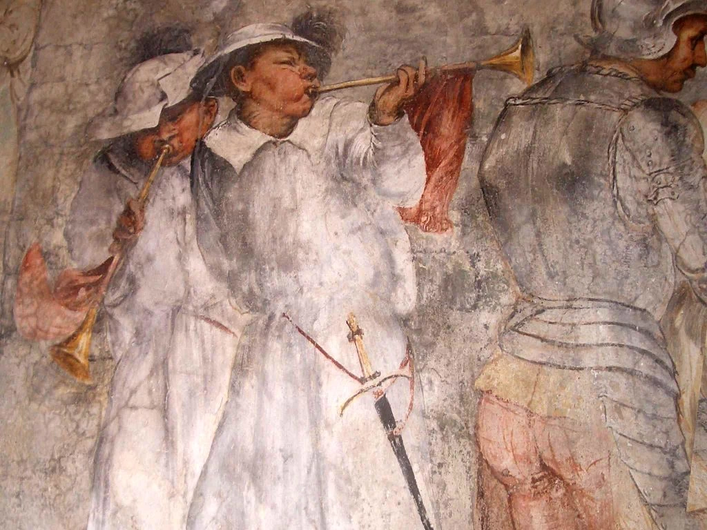 Il Romanino-320-Chiesa di S. Antonio a Breno, Brescia - Episodi da libro del profeta Daniele - dettaglio 12